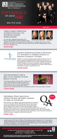 Charny, Karpousis, Altieri & Donoian, P.A. Enews April 2019